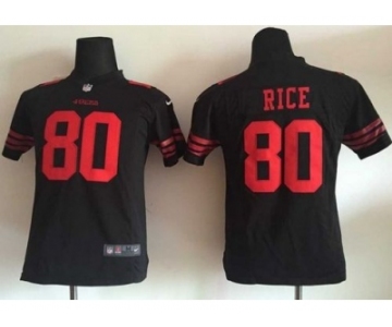 Nike Youth New 49ers #80 Jerry Rice Black Alternate Stitched jerseys