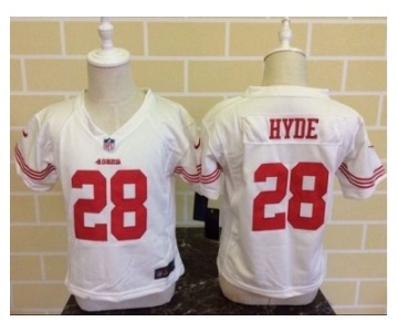 Toddler Nike San Francisco 49ers #28 Carlos Hyde White Jerseys