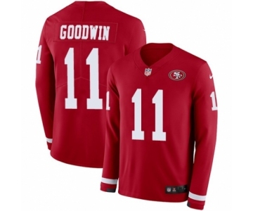 Youth Nike San Francisco 49ers #11 Marquise Goodwin Limited Red Therma Long Sleeve NFL Jersey