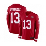 Youth Nike San Francisco 49ers #13 Aaron Burbridge Limited Red Therma Long Sleeve NFL Jersey