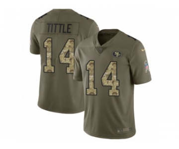 Youth Nike San Francisco 49ers #14 Y.A. Tittle Limited Olive Camo 2017 Salute to Service NFL Jersey