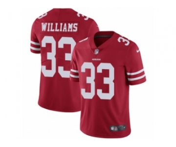 Youth Nike San Francisco 49ers #33 Joe Williams Vapor Untouchable Limited Red Team Color NFL Jersey