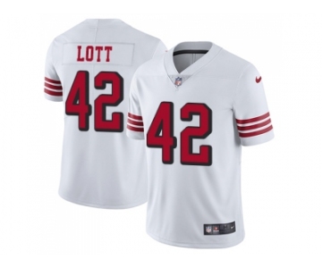 Youth Nike San Francisco 49ers #42 Ronnie Lott White Rush Stitched NFL Vapor Untouchable Limited Jersey