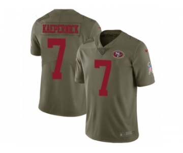 Youth Nike San Francisco 49ers #7 Colin Kaepernick Limited Olive 2017 Salute to Service NFL Jersey