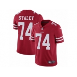 Youth Nike San Francisco 49ers #74 Joe Staley Vapor Untouchable Limited Red Team Color NFL Jersey