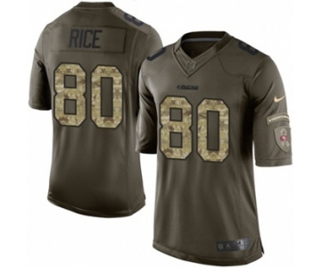 Youth Nike San Francisco 49ers #80 Jerry Rice Limited Green Salute to Service NFL Jersey