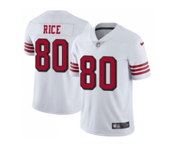 Youth Nike San Francisco 49ers #80 Jerry Rice White Rush Stitched NFL Vapor Untouchable Limited Jersey