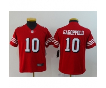 Youth San Francisco 49ers #10 Jimmy Garoppolo Limited Red Rush Vapor Untouchable Football Jerseys