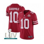 Youth San Francisco 49ers #10 Jimmy Garoppolo Red Team Color Vapor Untouchable Limited Player Super Bowl LIV Bound Football Jersey