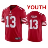 Youth San Francisco 49ers #13 Brock Purdy Red Vapor Untouchable Limited Stitched Football Jersey