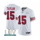 Youth San Francisco 49ers #15 Trent Taylor Limited White Rush Vapor Untouchable Super Bowl LIV Bound Football Jersey