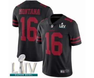 Youth San Francisco 49ers #16 Joe Montana Black Vapor Untouchable Limited Player Super Bowl LIV Bound Football Jersey