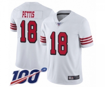 Youth San Francisco 49ers #18 Dante Pettis Limited White Rush Vapor Untouchable 100th Season Football Jersey