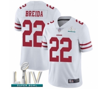 Youth San Francisco 49ers #22 Matt Breida White Vapor Untouchable Limited Player Super Bowl LIV Bound Football Jersey