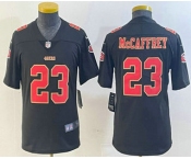 Youth San Francisco 49ers #23 Christian McCaffrey Black Red Fashion Vapor Limited Stitched Jersey