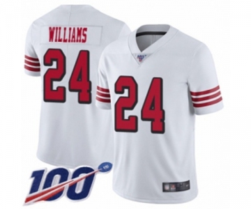 Youth San Francisco 49ers #24 K'Waun Williams Limited White Rush Vapor Untouchable 100th Season Football Jersey