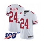 Youth San Francisco 49ers #24 K'Waun Williams White Vapor Untouchable Limited Player 100th Season Football Jersey