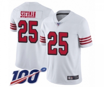 Youth San Francisco 49ers #25 Richard Sherman Limited White Rush Vapor Untouchable 100th Season Football Jersey