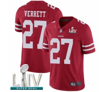 Youth San Francisco 49ers #27 Jason Verrett Red Team Color Vapor Untouchable Limited Player Super Bowl LIV Bound Football Jersey