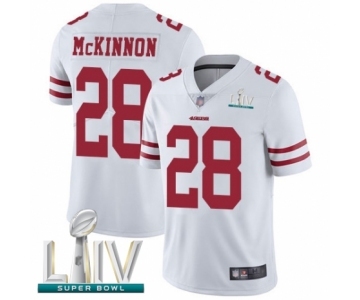 Youth San Francisco 49ers #28 Jerick McKinnon White Vapor Untouchable Limited Player Super Bowl LIV Bound Football Jersey