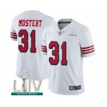 Youth San Francisco 49ers #31 Raheem Mostert Limited White Rush Vapor Untouchable Super Bowl LIV Bound Football Jersey