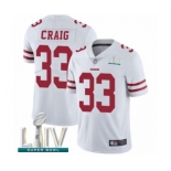 Youth San Francisco 49ers #33 Roger Craig White Vapor Untouchable Limited Player Super Bowl LIV Bound Football Jersey