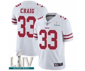 Youth San Francisco 49ers #33 Roger Craig White Vapor Untouchable Limited Player Super Bowl LIV Bound Football Jersey