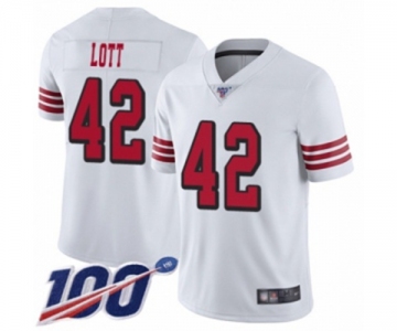 Youth San Francisco 49ers #42 Ronnie Lott Limited White Rush Vapor Untouchable 100th Season Football Jersey