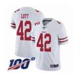 Youth San Francisco 49ers #42 Ronnie Lott White Vapor Untouchable Limited Player 100th Season Football Jersey