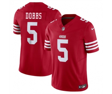 Youth San Francisco 49ers #5 Josh Dobbs 2024 F.U.S.E. Red Vapor Untouchable Limited Football Stitched Jersey