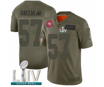 Youth San Francisco 49ers #57 Dre Greenlaw Limited Olive 2019 Salute to Service Super Bowl LIV Bound Football Jersey