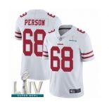 Youth San Francisco 49ers #68 Mike Person White Vapor Untouchable Limited Player Super Bowl LIV Bound Football Jersey