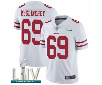 Youth San Francisco 49ers #69 Mike McGlinchey White Vapor Untouchable Limited Player Super Bowl LIV Bound Football Jersey