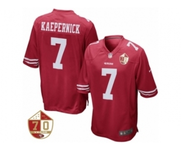 Youth San Francisco 49ers #7 Colin Kaepernick Nike Scarlet 70th Anniversary Patch Game Jersey