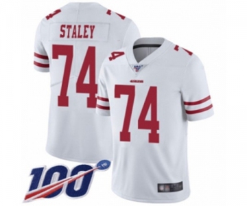 Youth San Francisco 49ers #74 Joe Staley White Vapor Untouchable Limited Player 100th Season Football Jersey