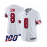 Youth San Francisco 49ers #8 Steve Young Limited White Rush Vapor Untouchable 100th Season Football Jersey