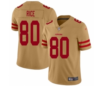 Youth San Francisco 49ers #80 Jerry Rice Limited Gold Inverted Legend Football Jersey