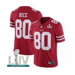 Youth San Francisco 49ers #80 Jerry Rice Red Team Color Vapor Untouchable Limited Player Super Bowl LIV Bound Football Jersey