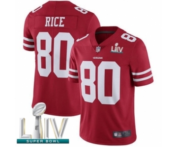 Youth San Francisco 49ers #80 Jerry Rice Red Team Color Vapor Untouchable Limited Player Super Bowl LIV Bound Football Jersey