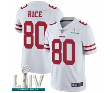 Youth San Francisco 49ers #80 Jerry Rice White Vapor Untouchable Limited Player Super Bowl LIV Bound Football Jersey