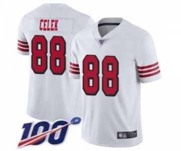 Youth San Francisco 49ers #88 Garrett Celek Limited White Rush Vapor Untouchable 100th Season Football Jersey