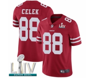 Youth San Francisco 49ers #88 Garrett Celek Red Team Color Vapor Untouchable Limited Player Super Bowl LIV Bound Football Jersey