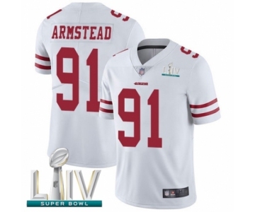 Youth San Francisco 49ers #91 Arik Armstead White Vapor Untouchable Limited Player Super Bowl LIV Bound Football Jersey