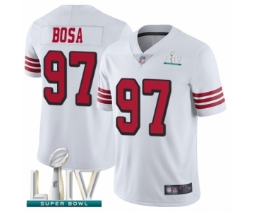 Youth San Francisco 49ers #97 Nick Bosa Limited White Rush Vapor Untouchable Super Bowl LIV Bound Football Jersey