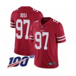 Youth San Francisco 49ers #97 Nick Bosa Red Team Color Vapor Untouchable Limited Player 100th Season Football Jersey