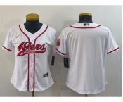 Youth San Francisco 49ers Blank White With Patch Cool Base Stitched Baseball Jersey