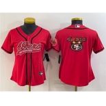 Youth San Francisco 49ers Red Team Big Logo With Patch Cool Base Stitched Baseball Jersey