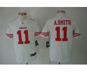 nike youth nfl jerseys san francisco 49ers #11 smith white[nike limited]