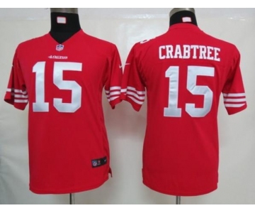 nike youth nfl jerseys san francisco 49ers #15 crabtree red[nike]