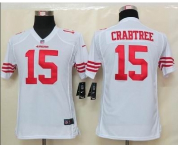 nike youth nfl jerseys san francisco 49ers #15 crabtree white[nike]